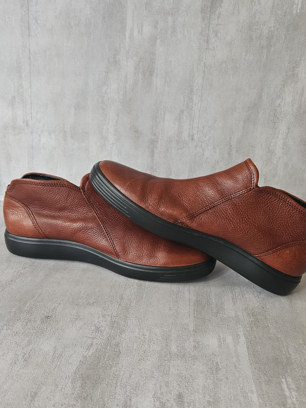 ECCO Soft 7 Cognac Brown Leather Zip Ankle Booties Size 40 / US 9 - Picture 9 of 16